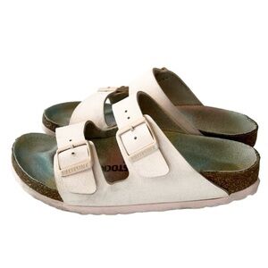 Birkenstock White Two-Strap Sandals